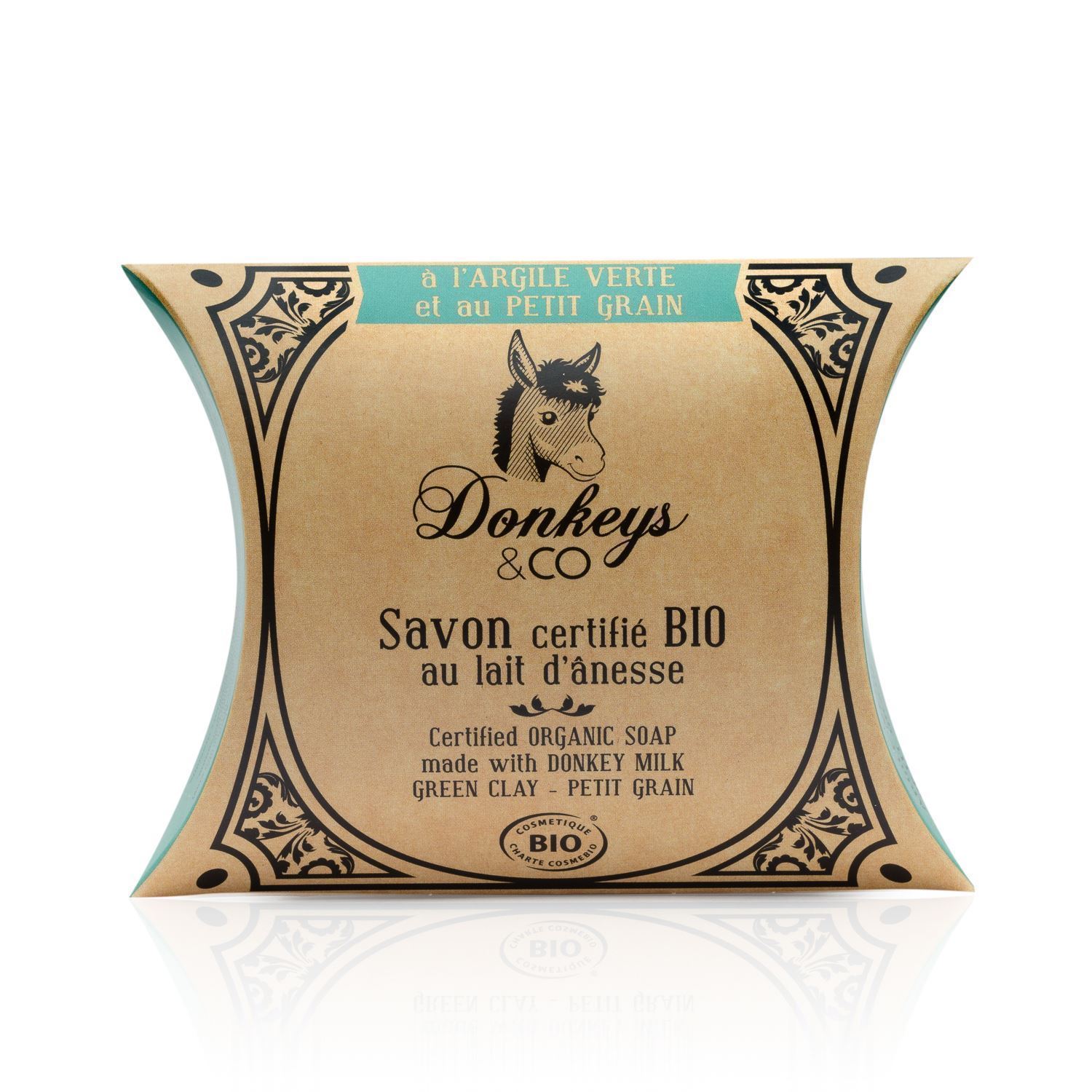 Donkeys & Co. - Jabón con leche de burra, con Arcilla Verde y Petit grain - Imagen 1