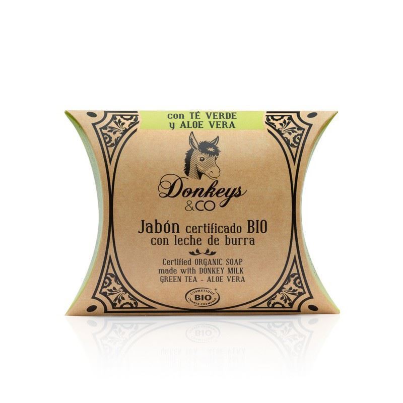 Donkeys & Co. - Jabón con leche de burra, Té Verde y Aloe Vera - Imagen 1
